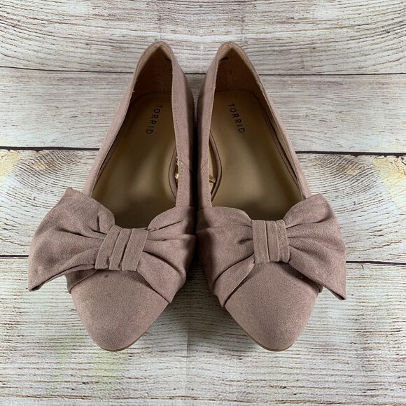 Torrid Womens Size 7.5WW Pointed Toe Bow Flats - Picture 1 of 10